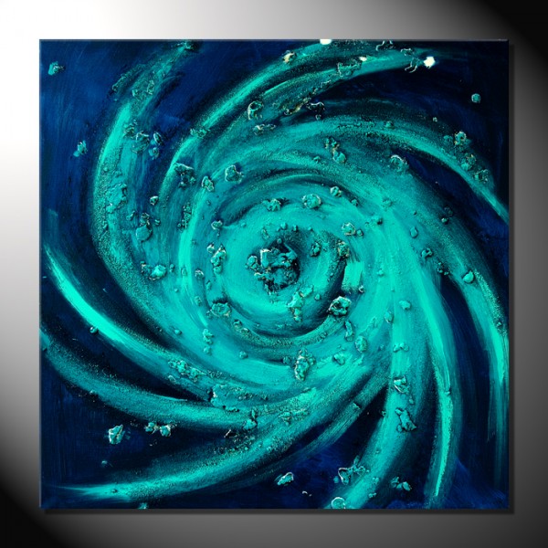 „Blue Twister“-80 x 80 bis 100 x 100 cm-Strukturbild