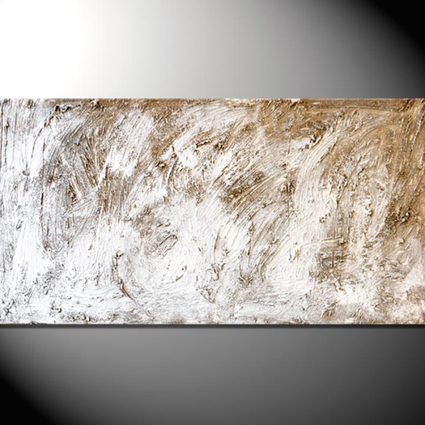 Kunstbild „White Rocks“ Abstrakte Bilder 50 x 100 cm